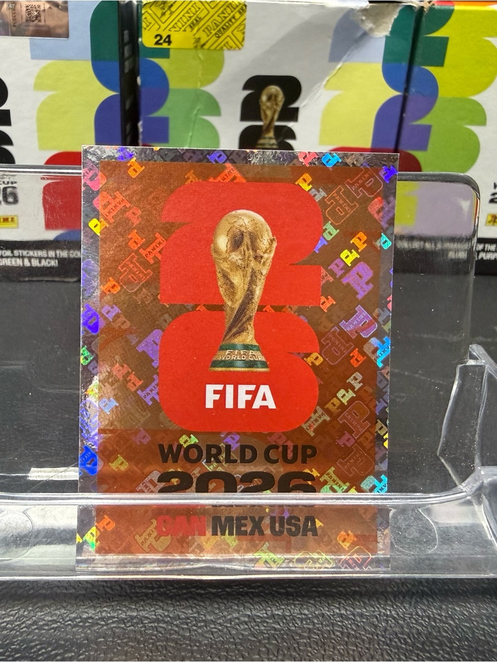FIFA World Cup 2026 Holographic Sticker - Red & Gold FWC 6